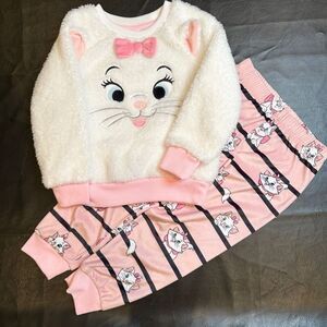 Disney Marie Cat 2-Pc Long Sleeve Top & Pants Pajama Set Kids Aristocats NWOT SZ